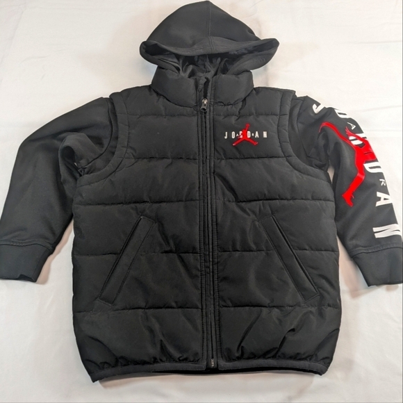 Jordan Other - Kid Jordan Jump Man Zip Up Puffer Jacket Hoodie Vest Therma-Fit Jacket 4-5 years